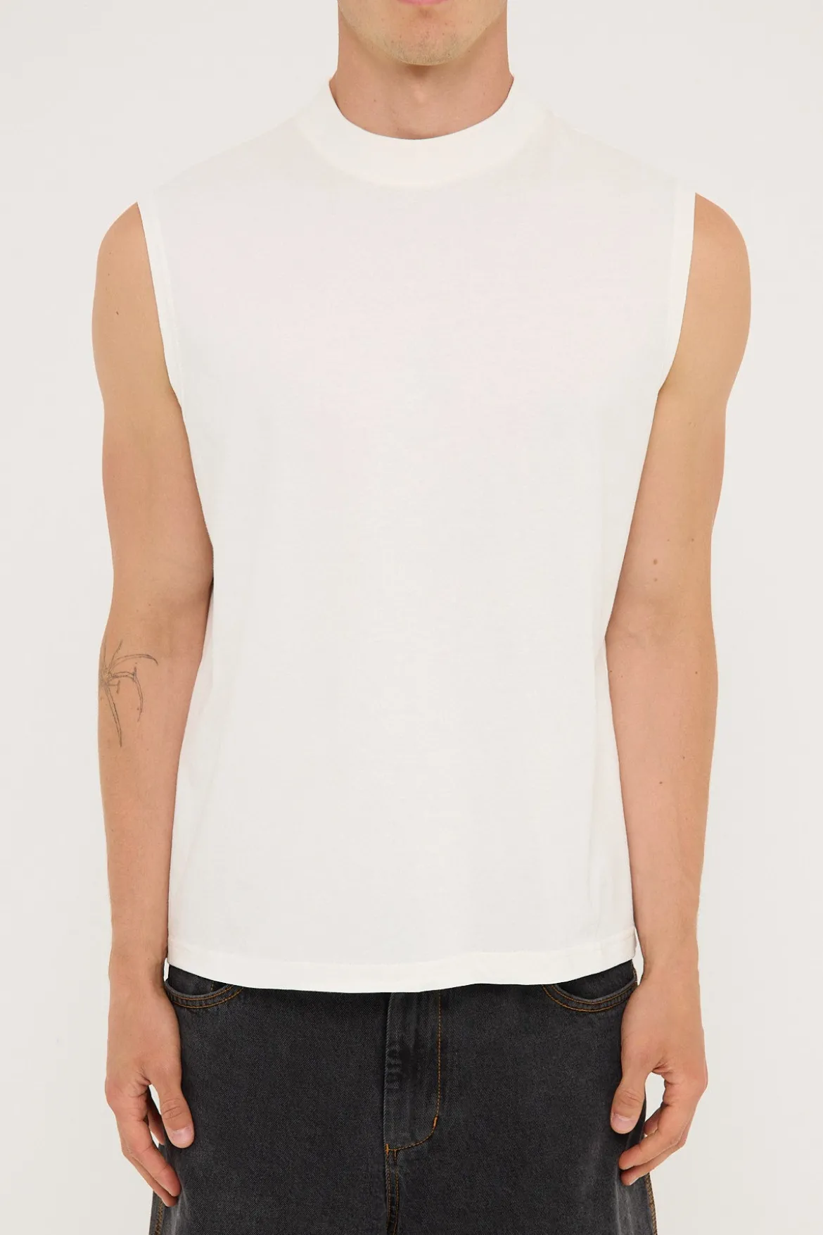 Organic Boxy Muscle Tank Off White