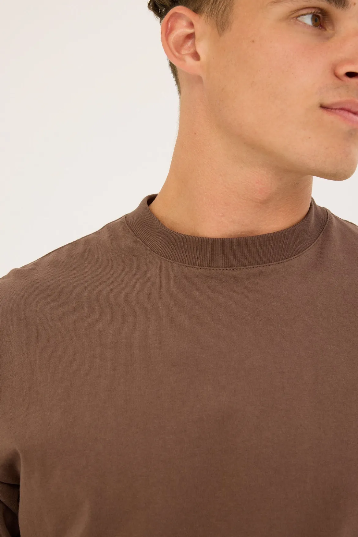 Organic Boxy Tee Cocoa Brown