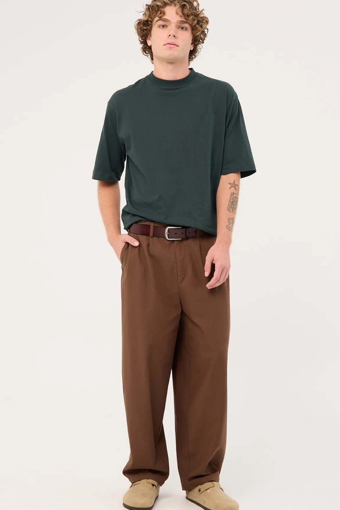 Organic Boxy Tee Forest Green