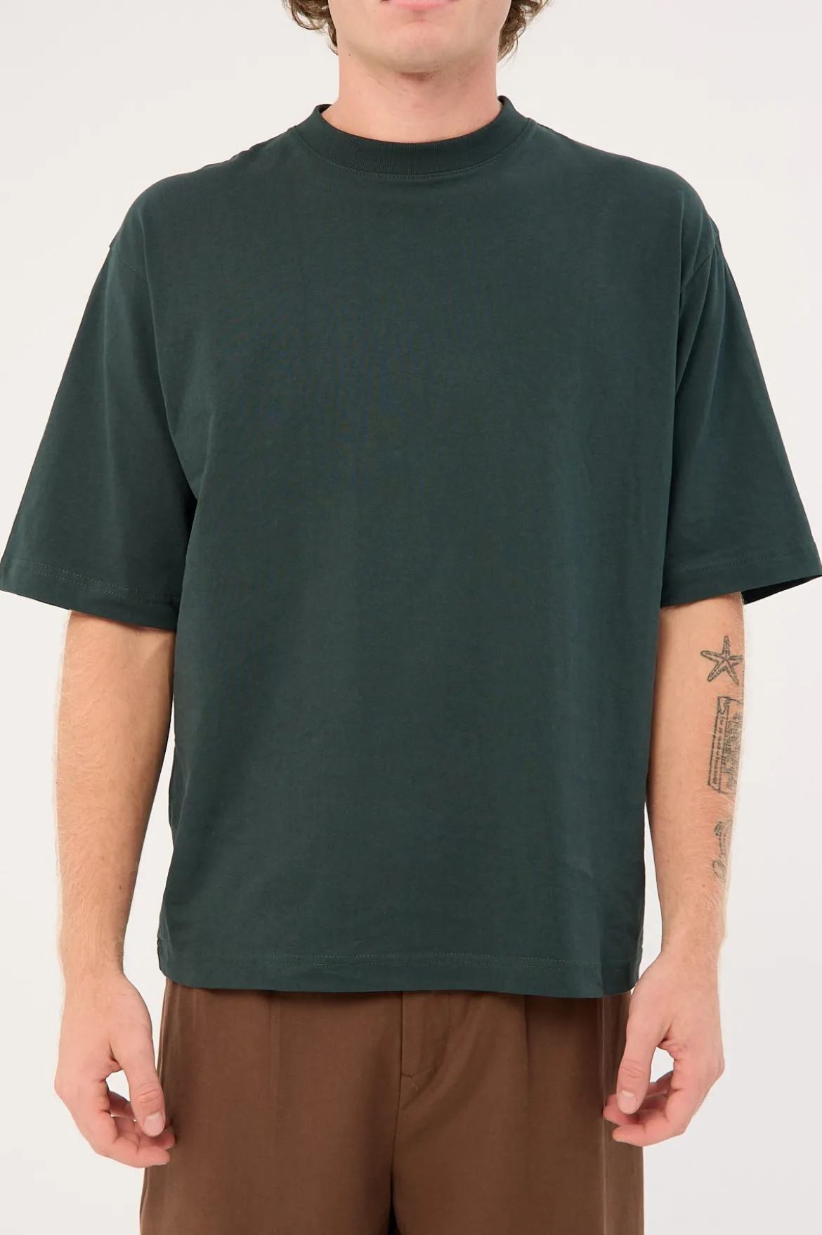 Organic Boxy Tee Forest Green