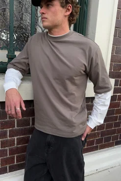 Organic Boxy Tee Taupe