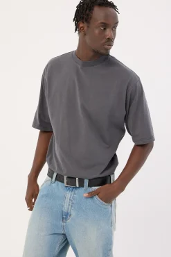 Organic Boxy Tee Washed Black
