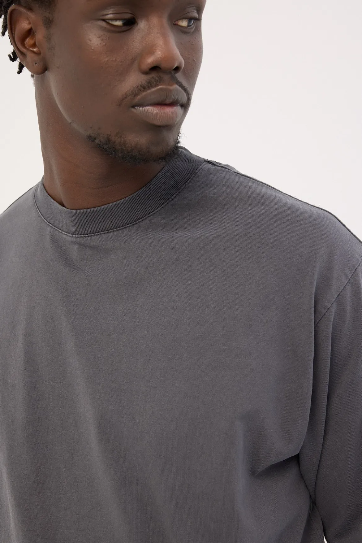 Organic Boxy Tee Washed Black
