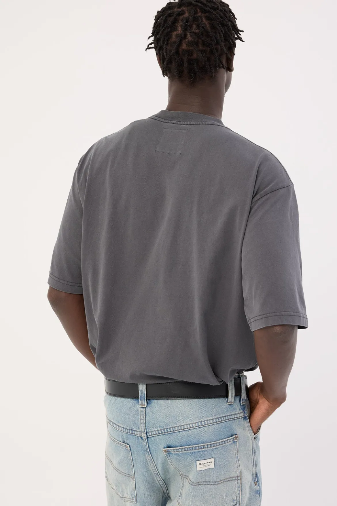 Organic Boxy Tee Washed Black