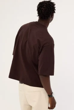Organic Cropped Street Tee Coffee Brown