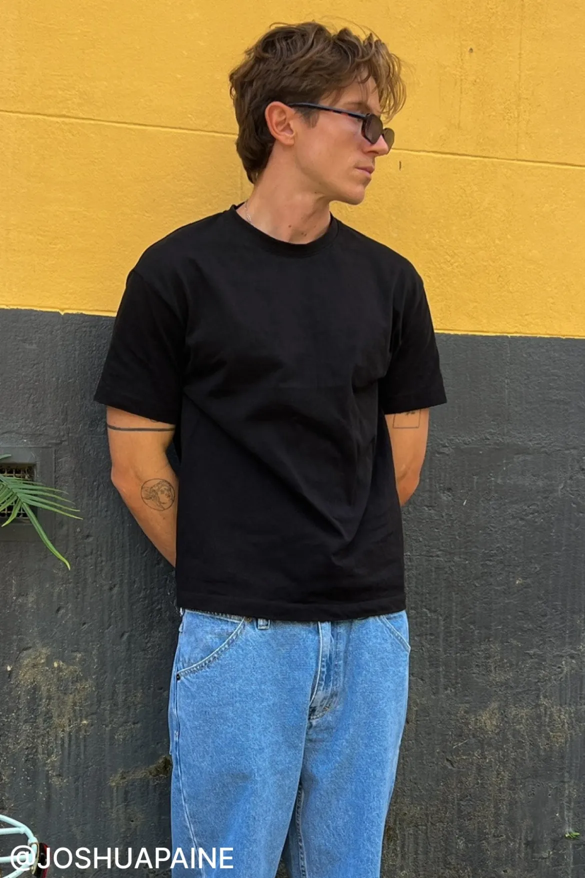 Organic Cropped Street Tee Black