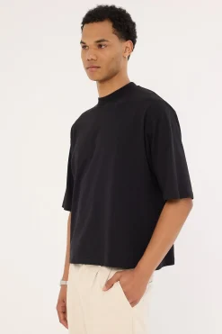 Organic Cropped Street Tee Black