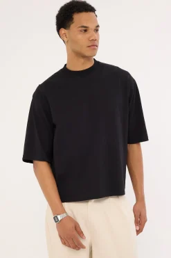 Organic Cropped Street Tee Black