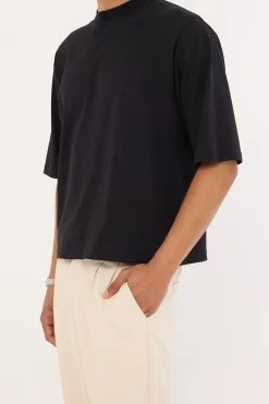 Organic Cropped Street Tee Black
