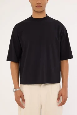 Organic Cropped Street Tee Black