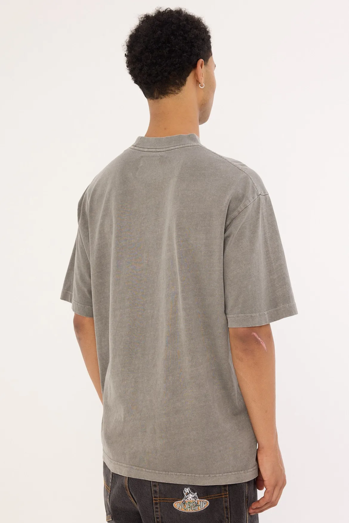 Organic Oversize Tee Acid Grey