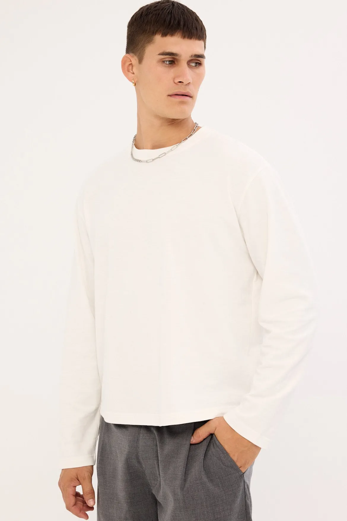 Origin Slub Long Sleeve Tee White