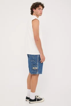 Orion Carpenter Jean Short Worn Blue Rinse