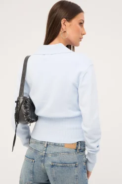 Oscar Collar Knit Jumper Blue