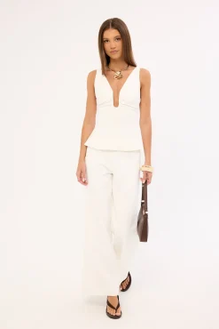 Oscar Mid Rise Pants White