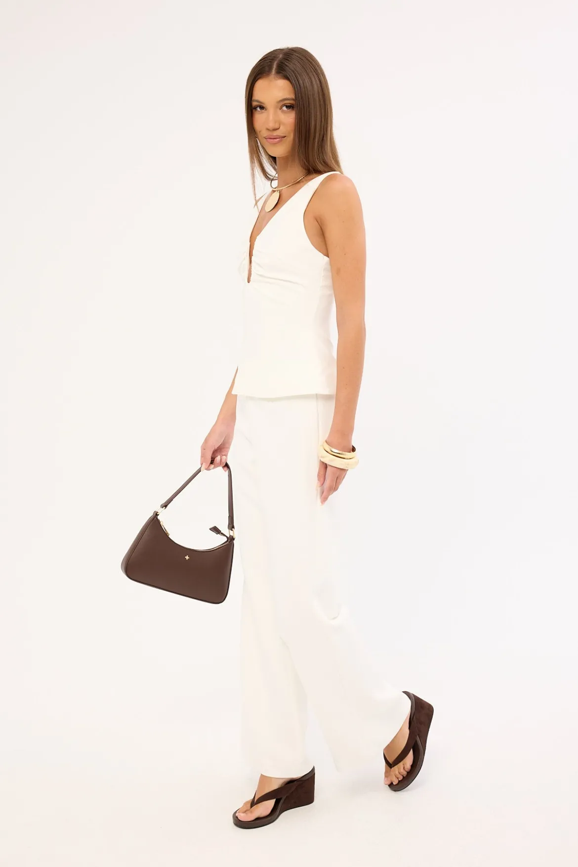 Oscar Mid Rise Pants White