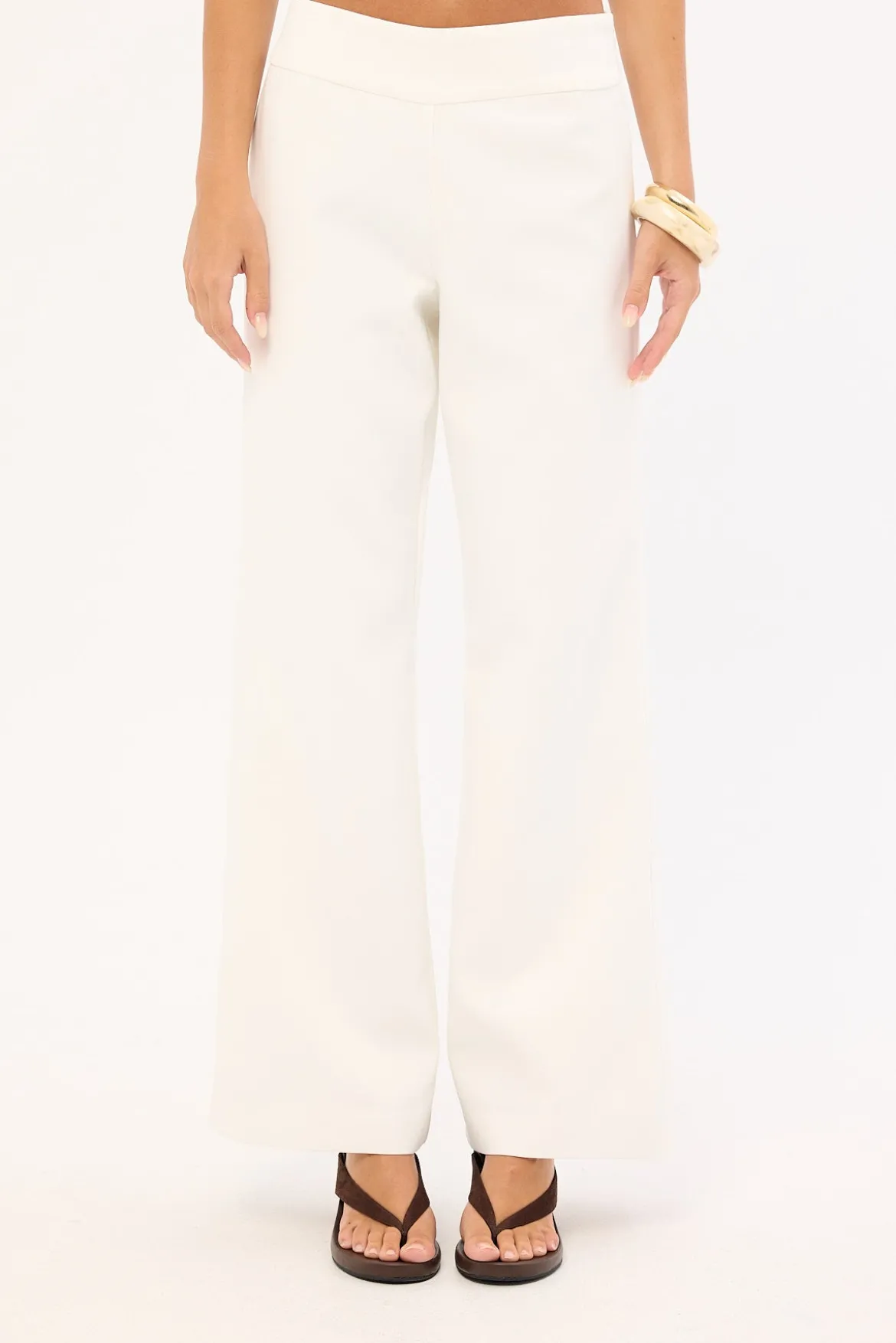 Oscar Mid Rise Pants White
