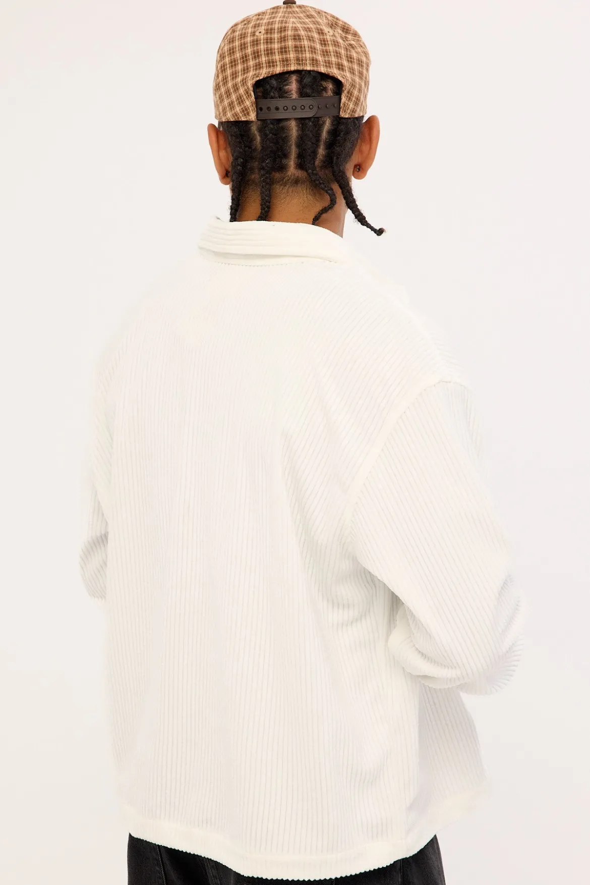 Otis Cropped Cord Overshirt Off White