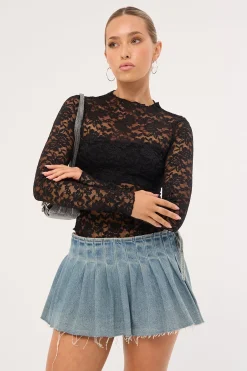 Outlaw Denim Pleated Skort Blue