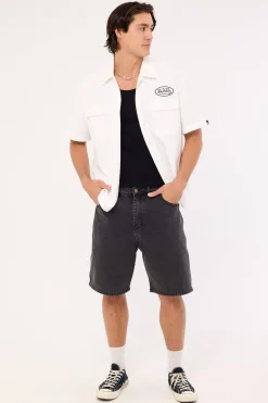 Oval Denim Shorts Washed Black