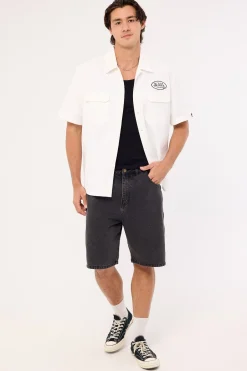 Oval Denim Shorts Washed Black
