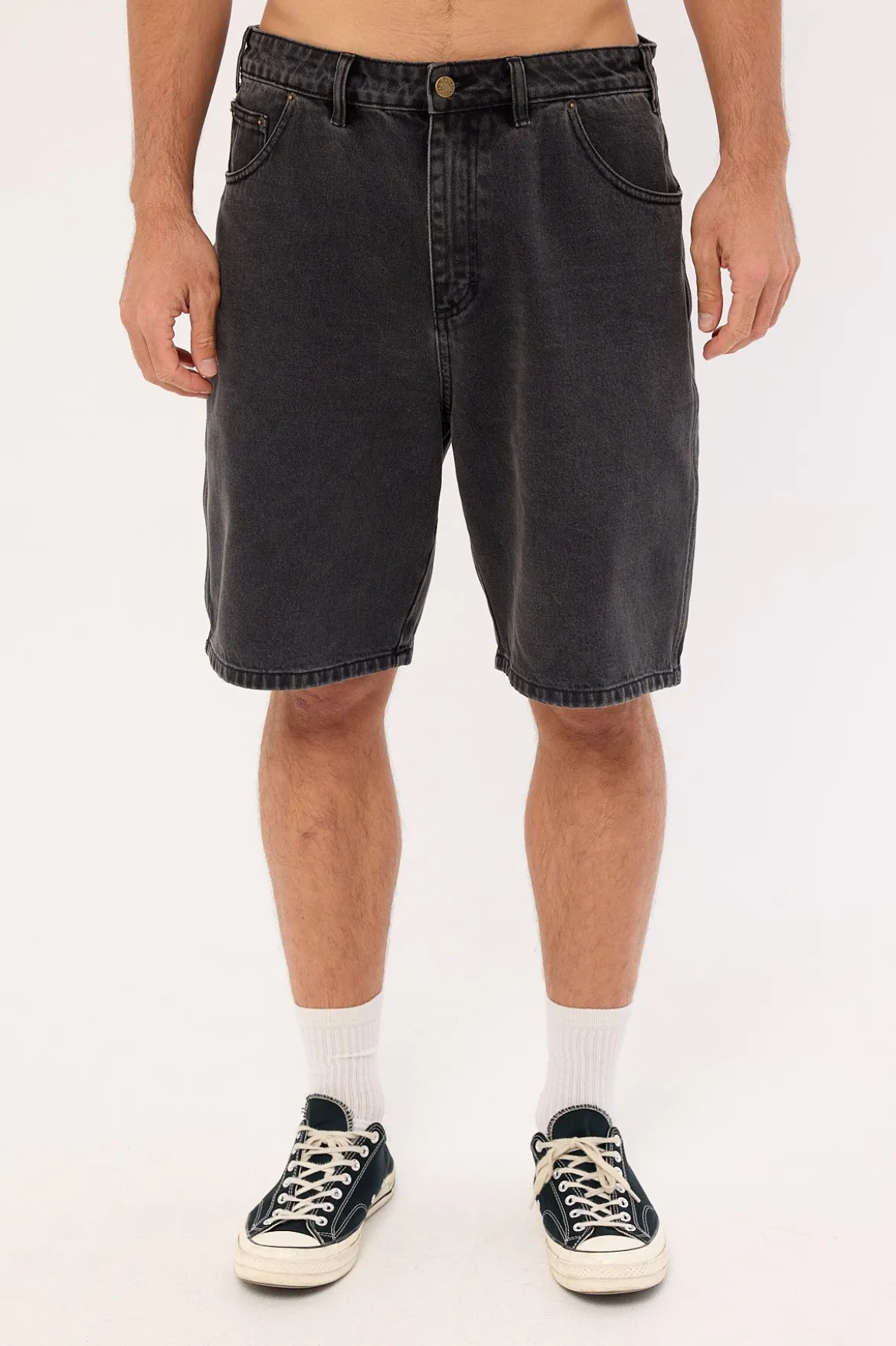 Oval Denim Shorts Washed Black