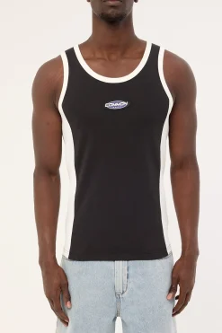 Oval Panel Singlet Washed Black