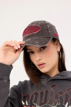 Overdye Wash Dad Cap Chocolate/Red