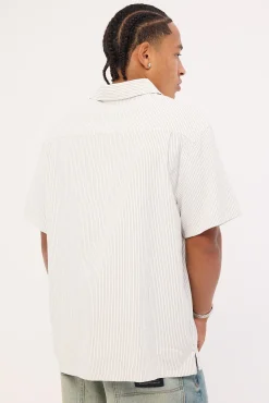 Oxford Script SS Shirt White Stripe