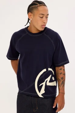Pablo Cropped Heavy Tee Navy