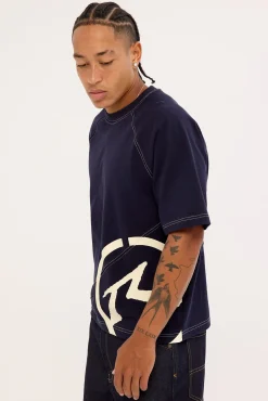 Pablo Cropped Heavy Tee Navy