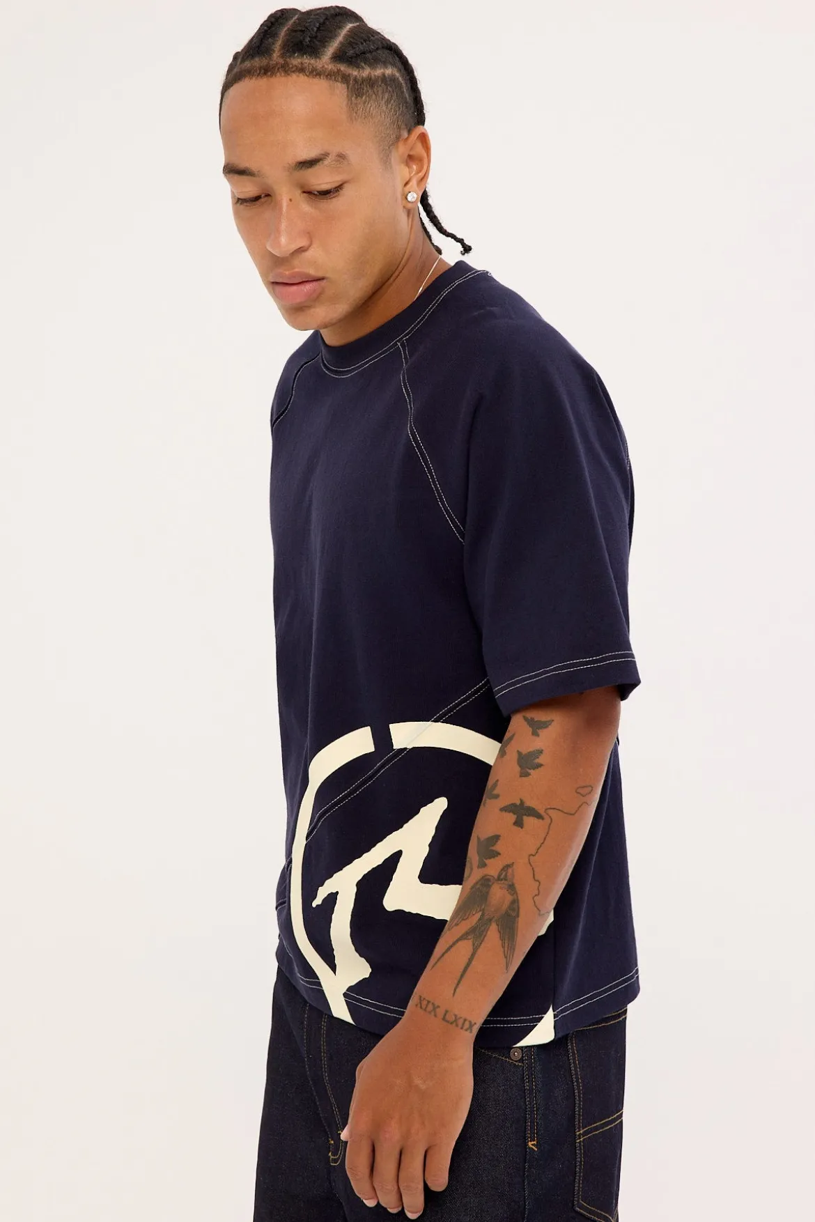 Pablo Cropped Heavy Tee Navy