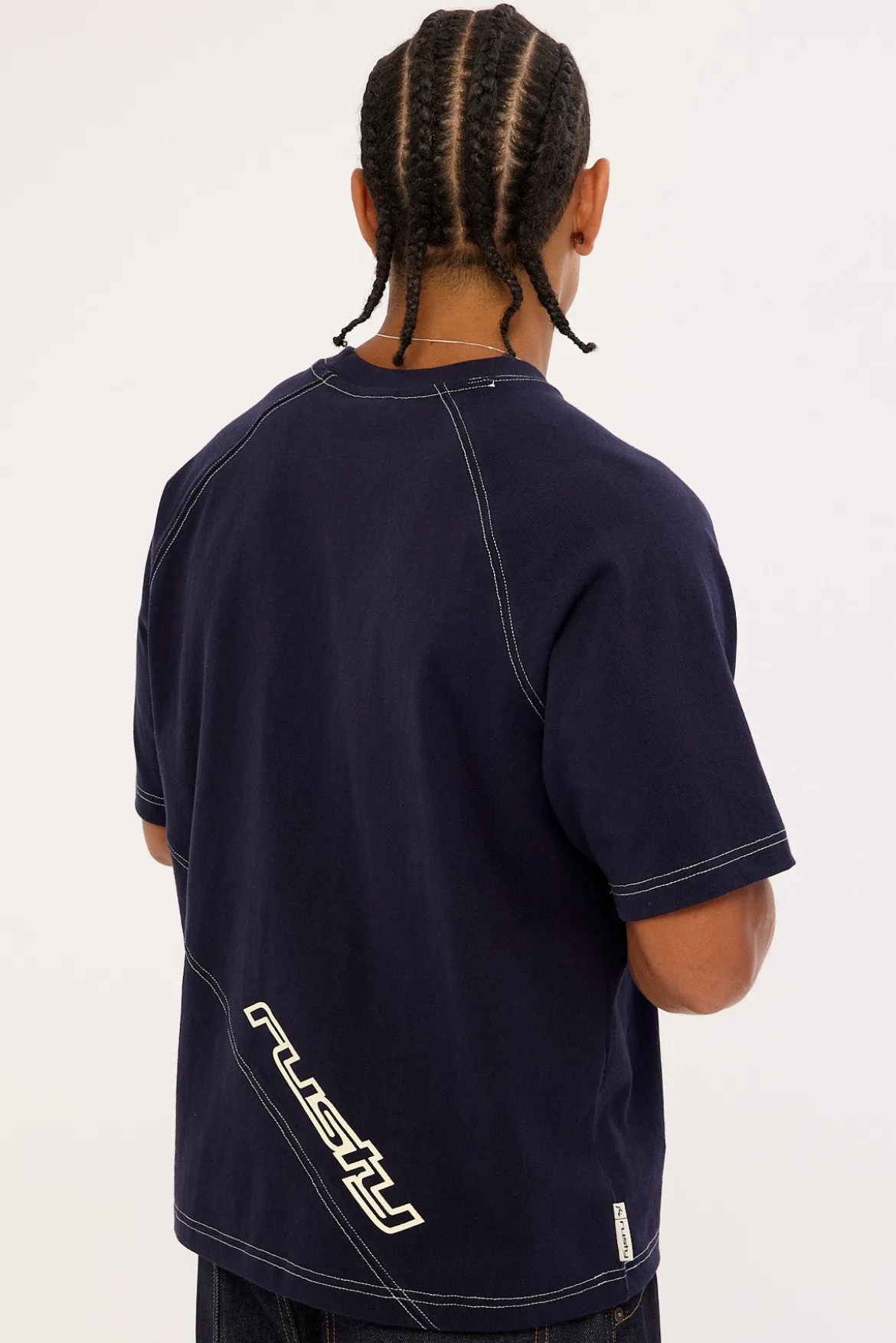 Pablo Cropped Heavy Tee Navy
