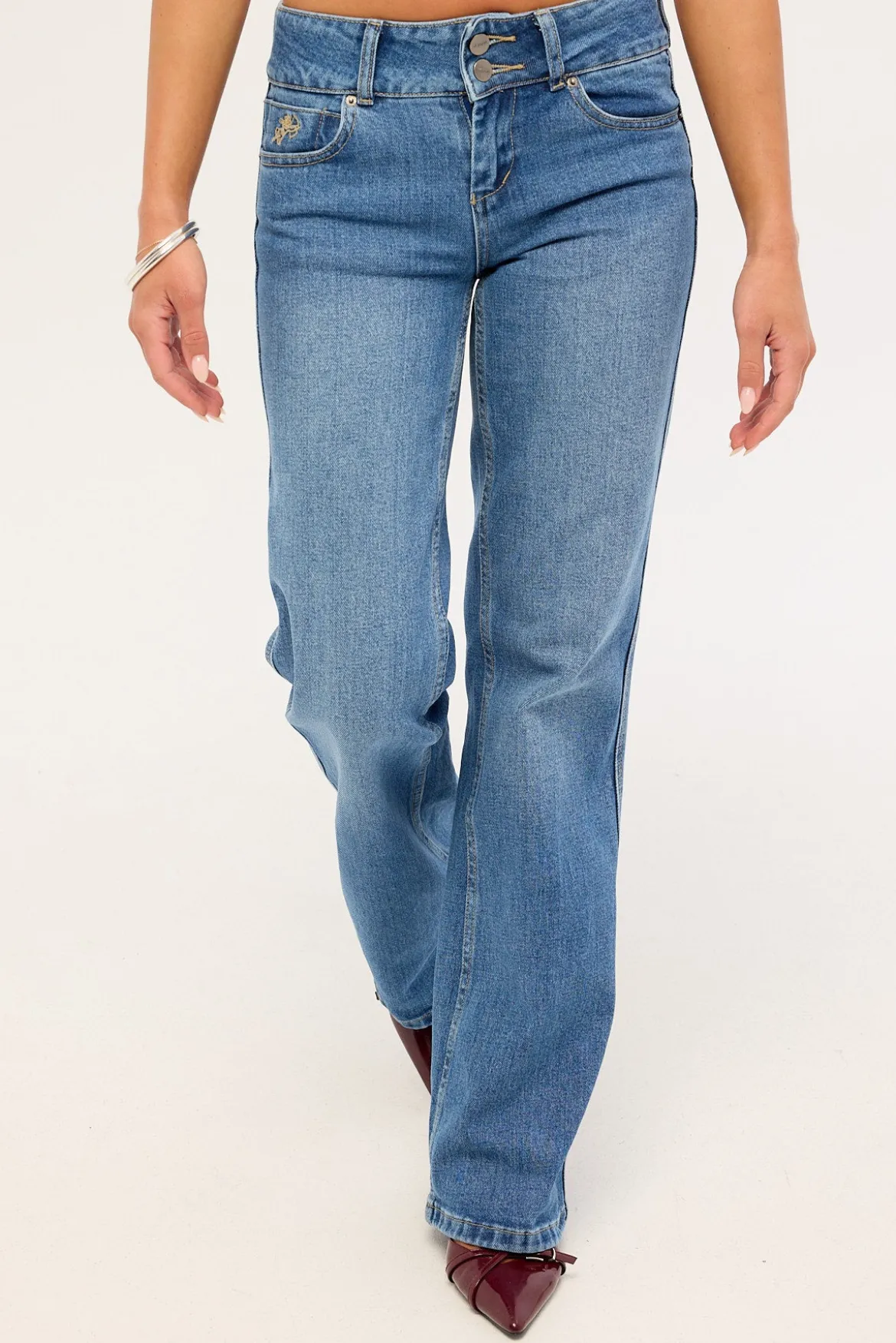 Padlock Bootcut Low Rider Faded Sky High Blue Denim