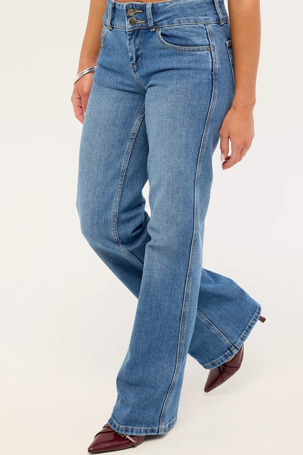 Padlock Bootcut Low Rider Faded Sky High Blue Denim