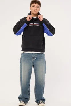 Paid In Full Embro Polar Slouch Hood Washed Black/Royal Blue