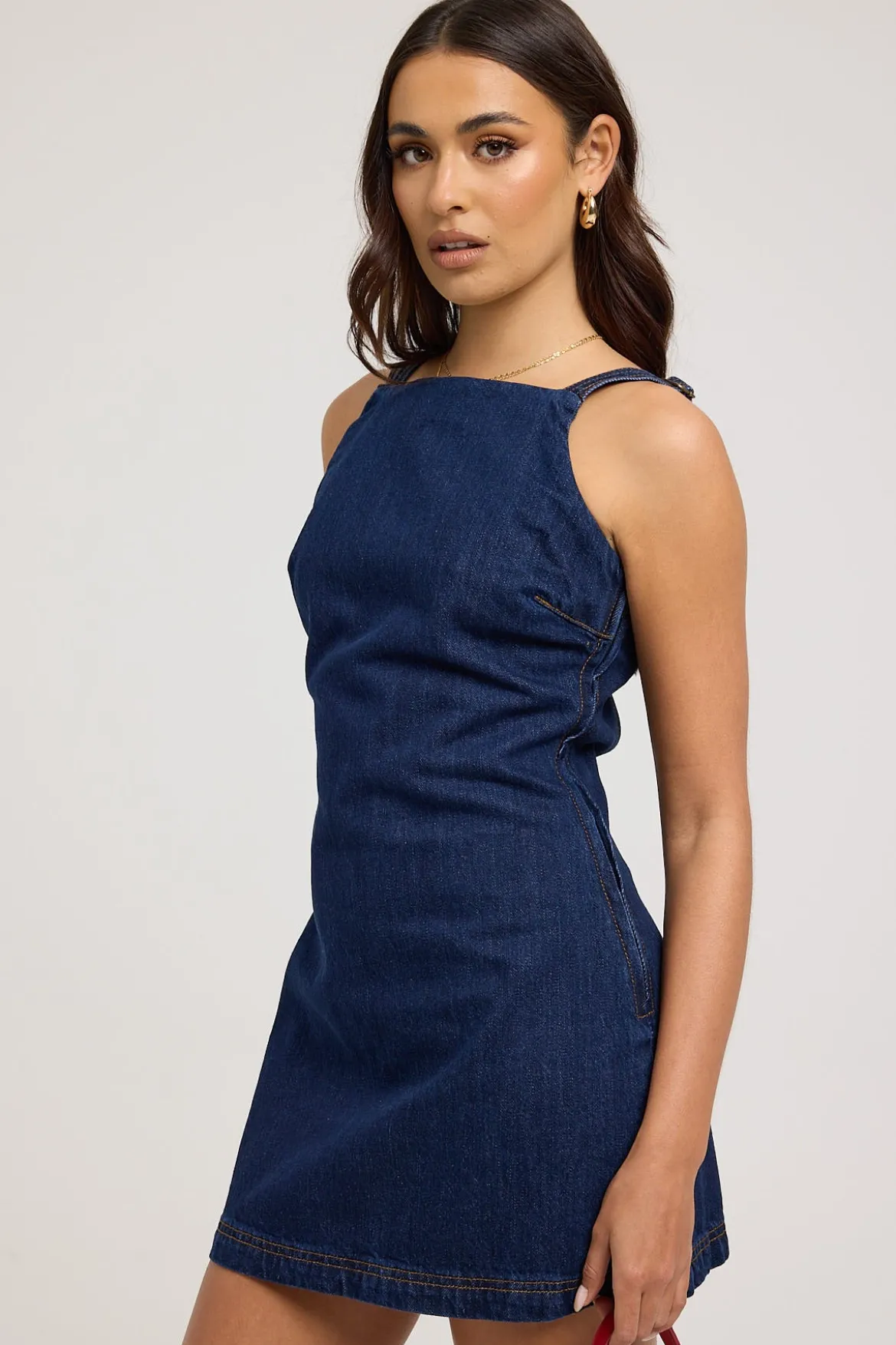 Paloma Denim Mini Dress Indigo Raw Denim
