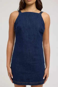 Paloma Denim Mini Dress Indigo Raw Denim