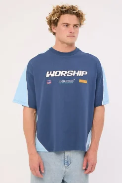 Panorama Oversize Panel Tee Blue