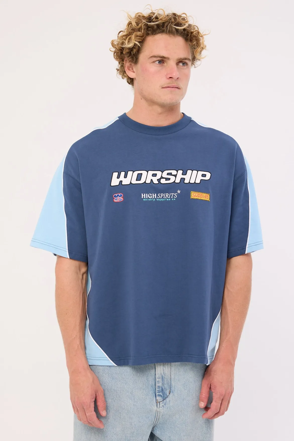 Panorama Oversize Panel Tee Blue