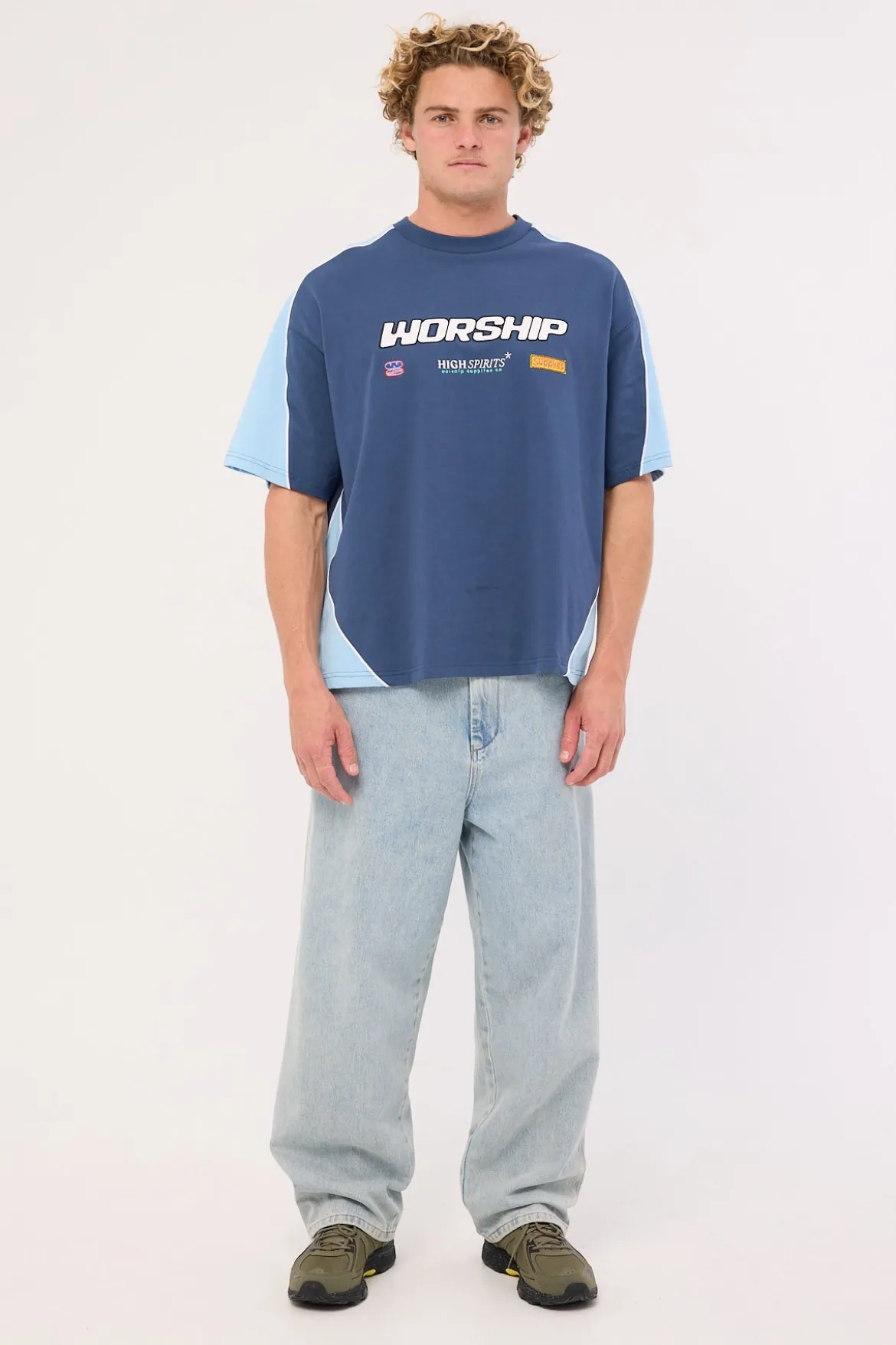Panorama Oversize Panel Tee Blue