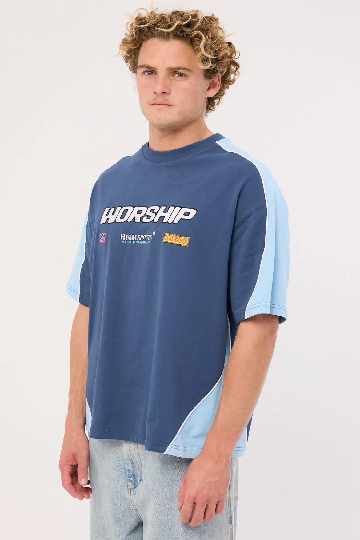 Panorama Oversize Panel Tee Blue