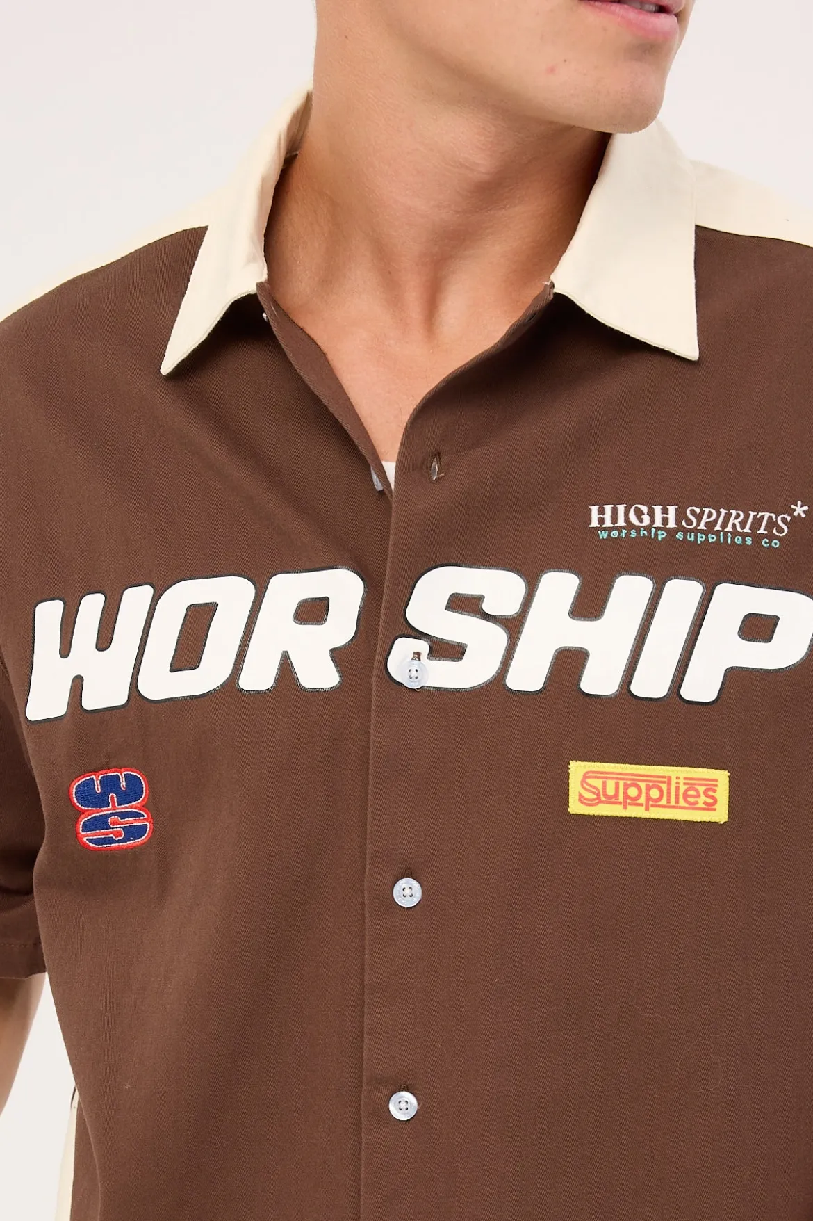 Panorama Short Sleeve Work Shirt Dark Choc Brown