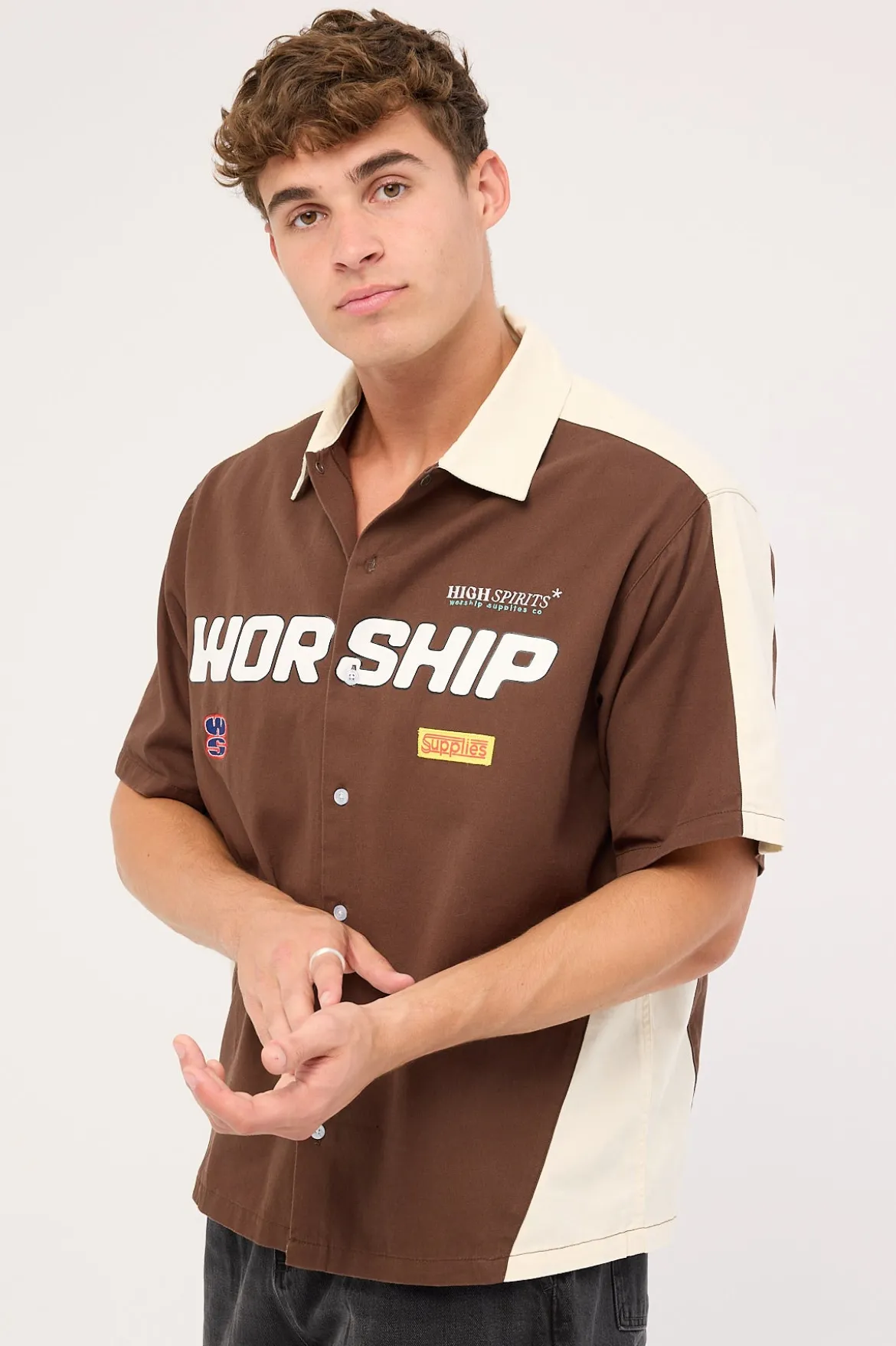 Panorama Short Sleeve Work Shirt Dark Choc Brown