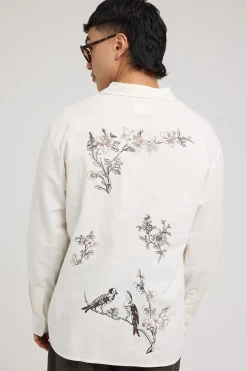 Paradise Embroidered Long Sleeve Shirt Natural