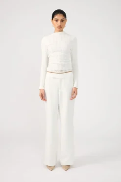 Parker Bootleg Low Rise Pants White