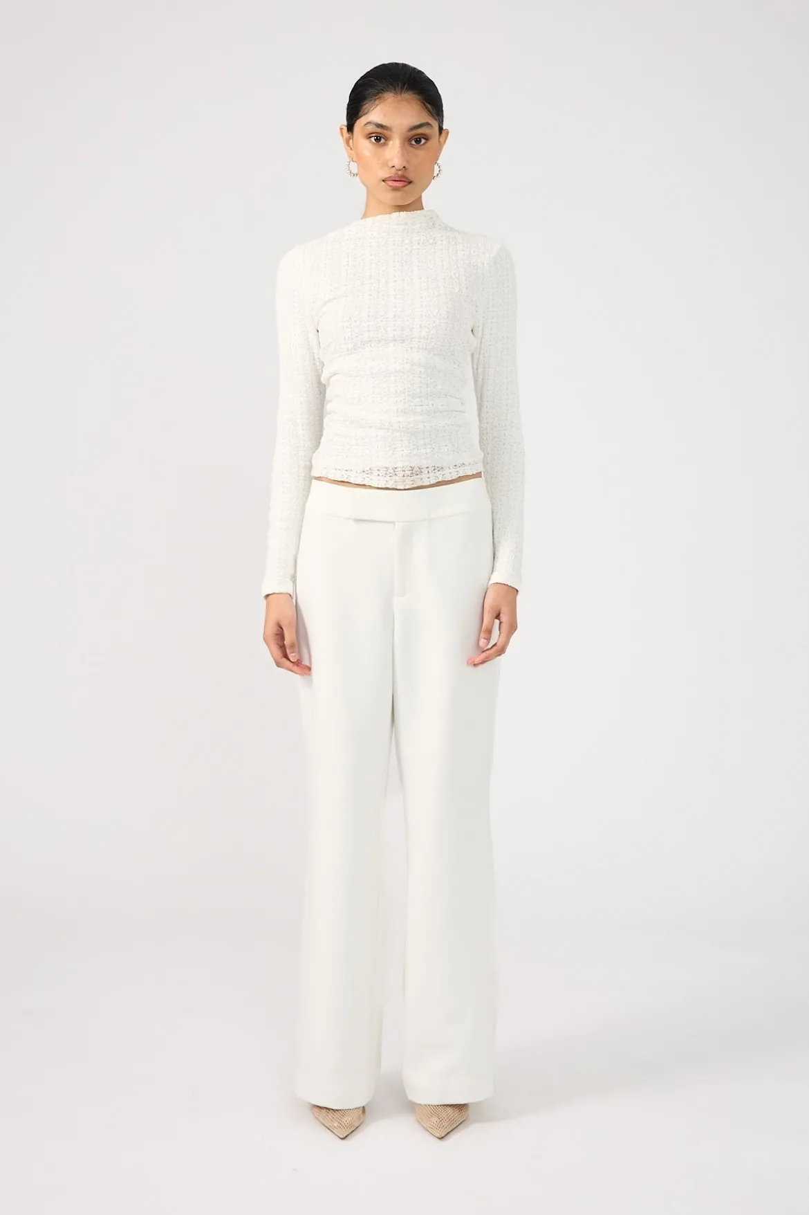 Parker Bootleg Low Rise Pants White