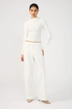 Parker Bootleg Low Rise Pants White