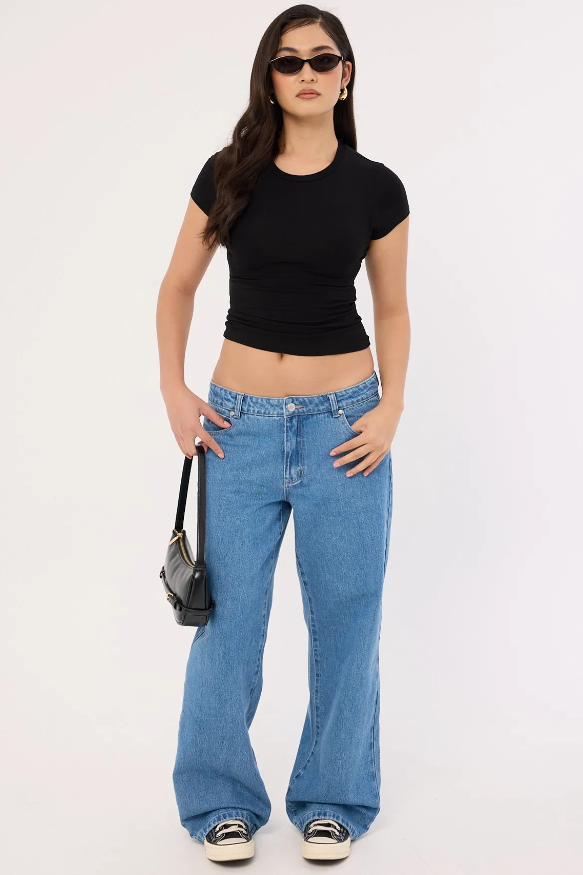 Parker Low Rise Baggy Jean Vivid Mid Blue