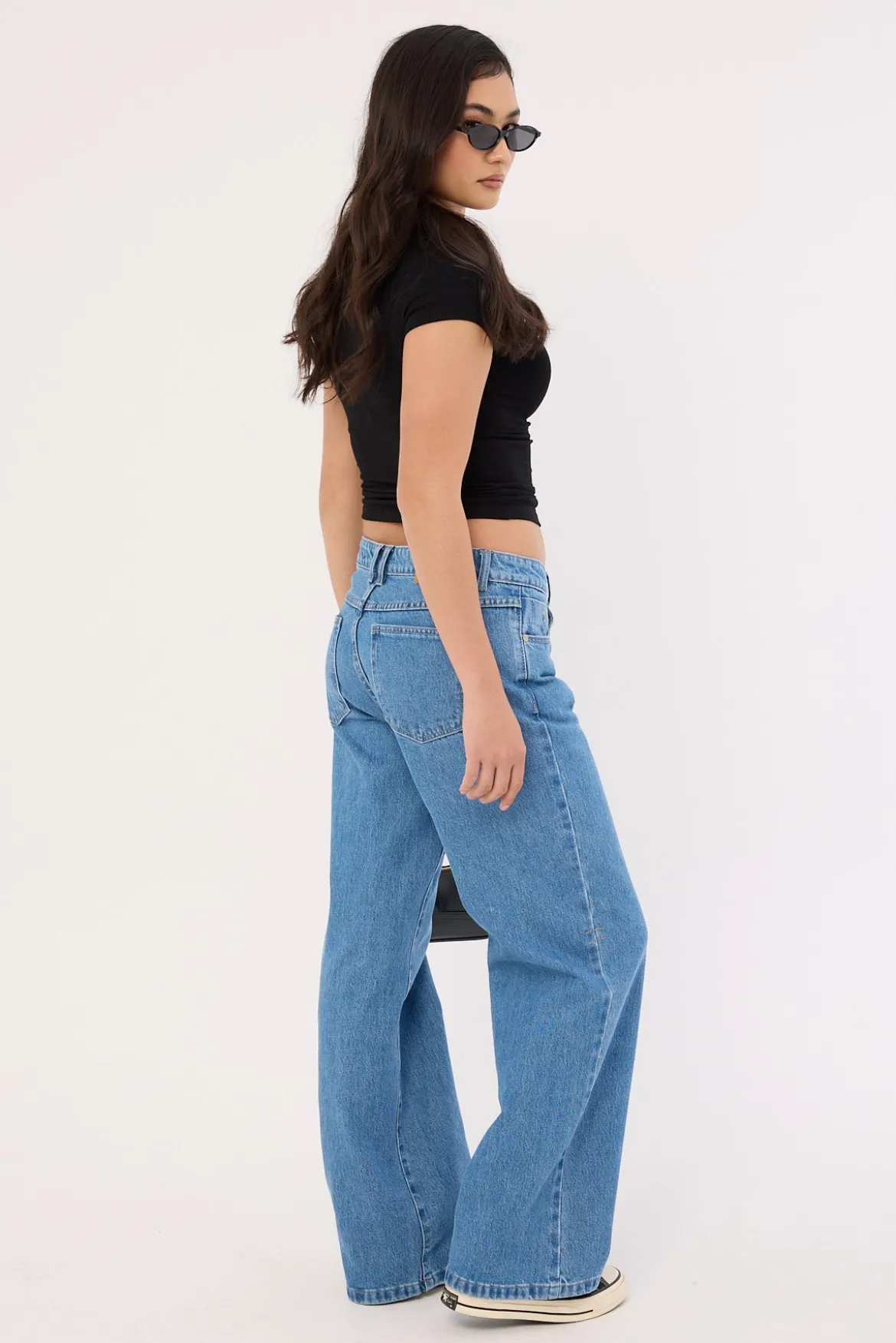 Parker Low Rise Baggy Jean Vivid Mid Blue